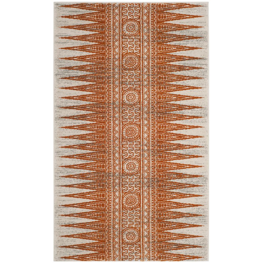 EVOKE, IVORY / ORANGE, 2'-2" X 4', Area Rug
