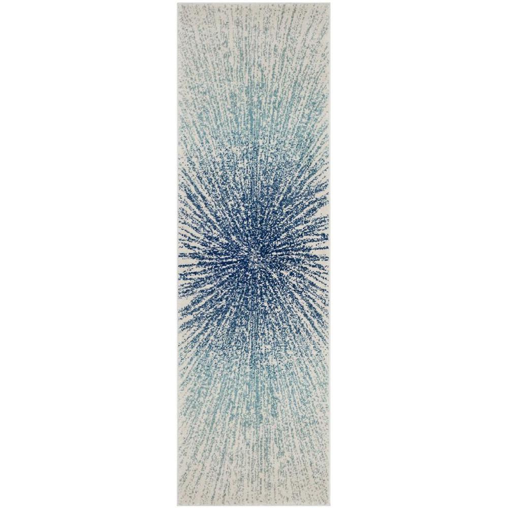 EVOKE, ROYAL / IVORY, 2'-2" X 7', Area Rug, EVK228A-27
