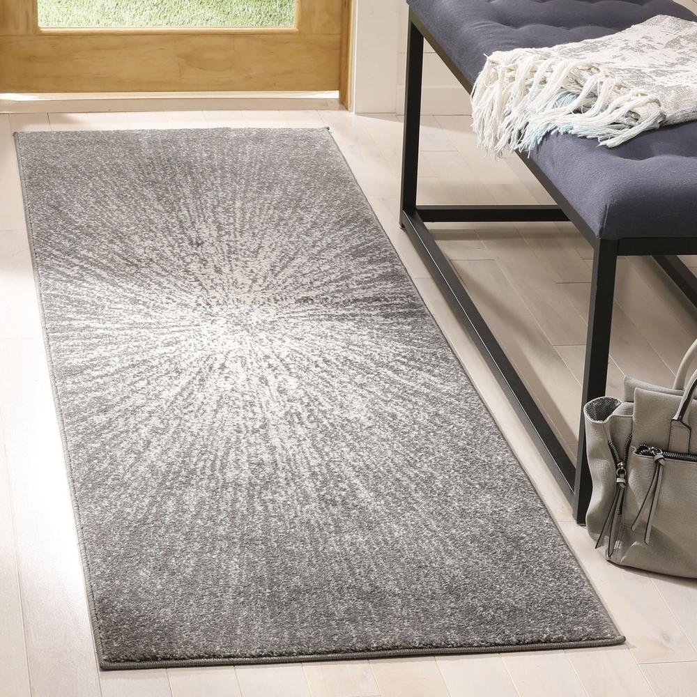 EVOKE, DARK GREY / IVORY, 2'-2" X 11', Area Rug