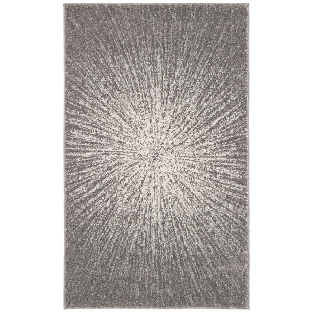 EVOKE, DARK GREY / IVORY, 2'-2" X 4', Area Rug