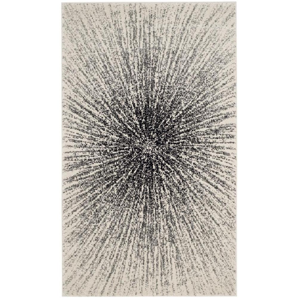 EVOKE, BLACK / IVORY, 3' X 5', Area Rug