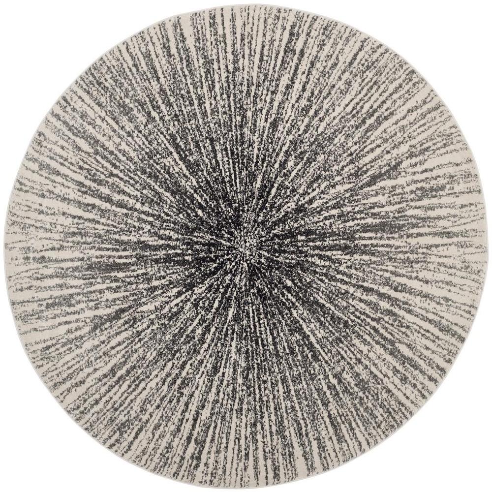 EVOKE, BLACK / IVORY, 6'-7" X 6'-7" Round, Area Rug