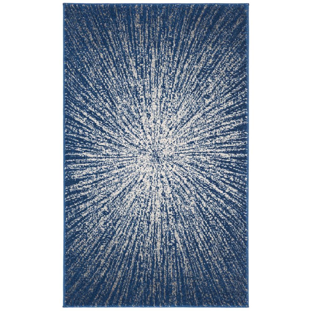 EVOKE, NAVY / IVORY, 2'-2" X 4', Area Rug, EVK228N-24