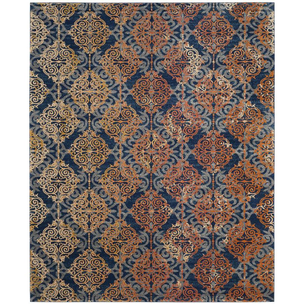 EVOKE, BLUE / ORANGE, 8' X 10', Area Rug, EVK230S-8