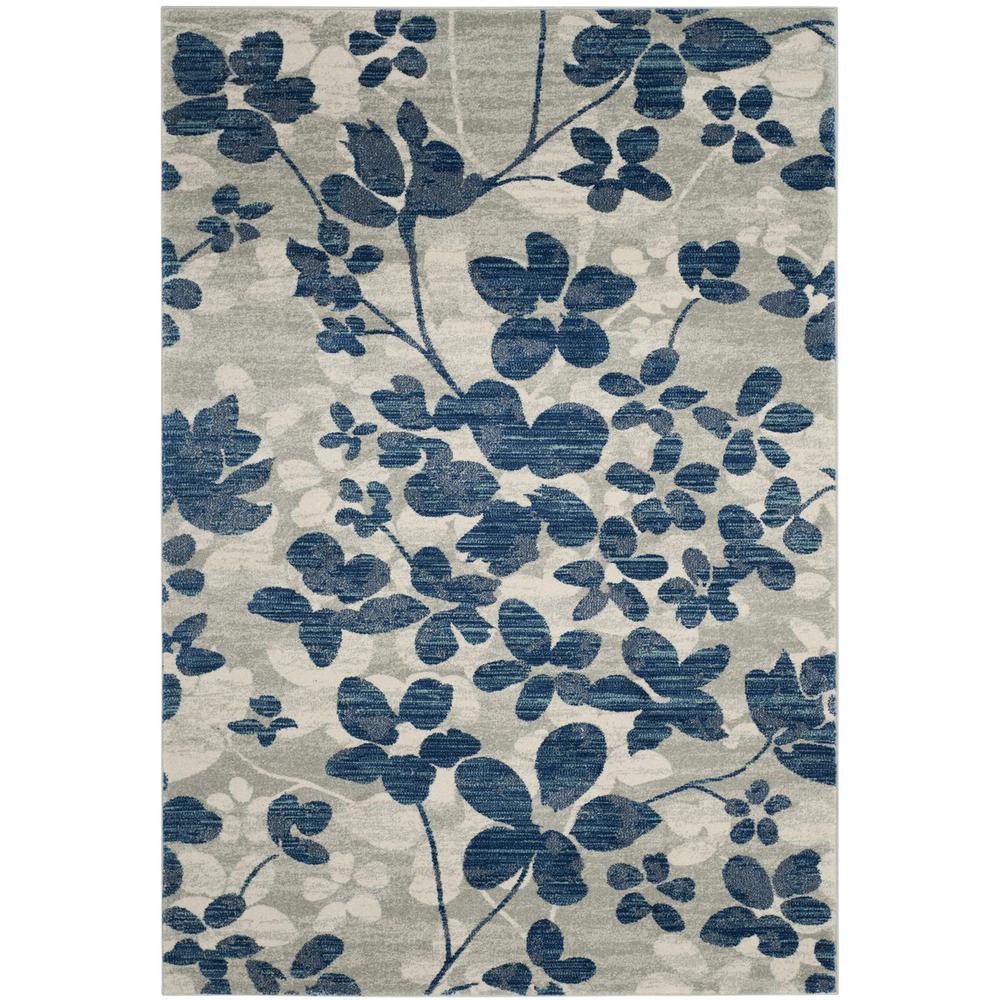 EVOKE, GREY / LIGHT BLUE, 10' X 14', Area Rug