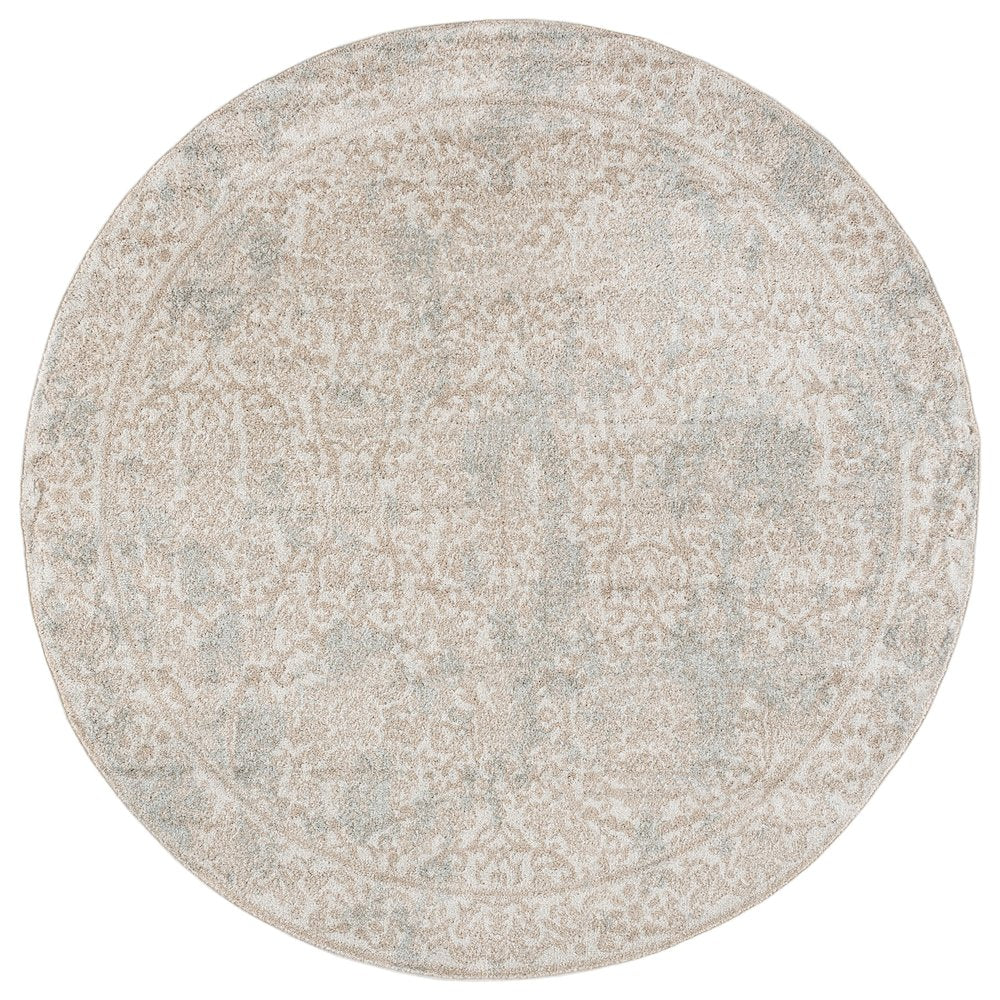 Evoke Distressed Damask Rug - Ivory - 6'-7" x 6'-7"
