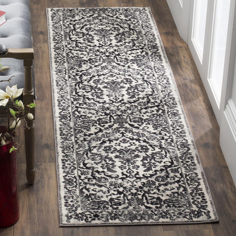 EVOKE, IVORY / GREY, 2'-2" X 11', Area Rug, EVK242D-211