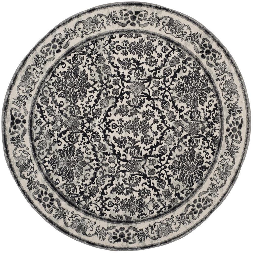 EVOKE, IVORY / GREY, 6'-7" X 6'-7" Round, Area Rug, EVK242D-7R