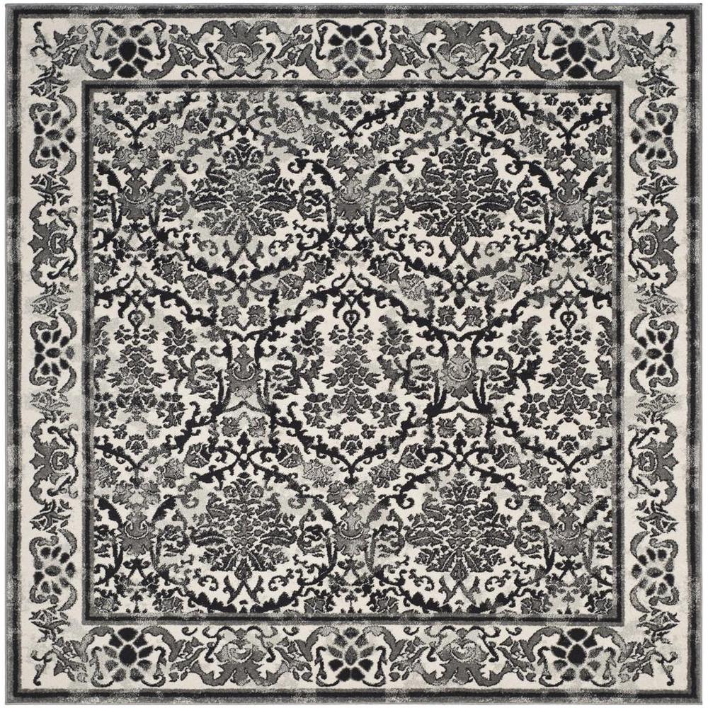 EVOKE, IVORY / GREY, 6'-7" X 6'-7" Square, Area Rug, EVK242D-7SQ