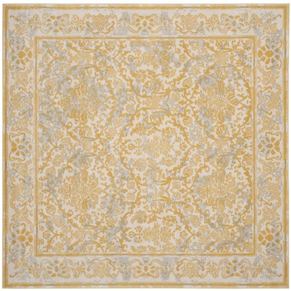 EVOKE, IVORY / GOLD, 6'-7" X 6'-7" Square, Area Rug, EVK242S-7SQ