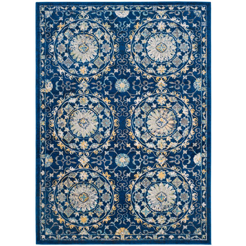 EVOKE, NAVY / IVORY, 6'-7" X 9', Area Rug, EVK252A-6