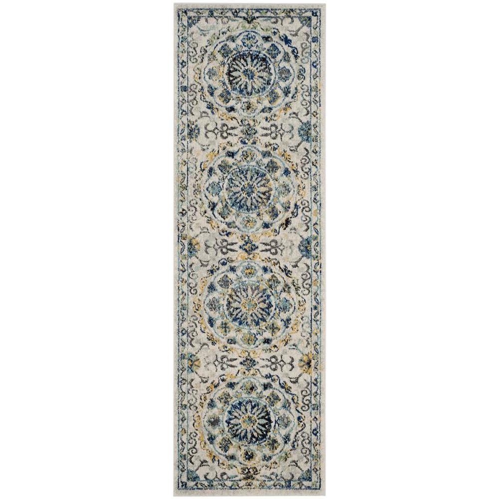 EVOKE, IVORY / BLUE, 2'-2" X 7', Area Rug, EVK252C-27