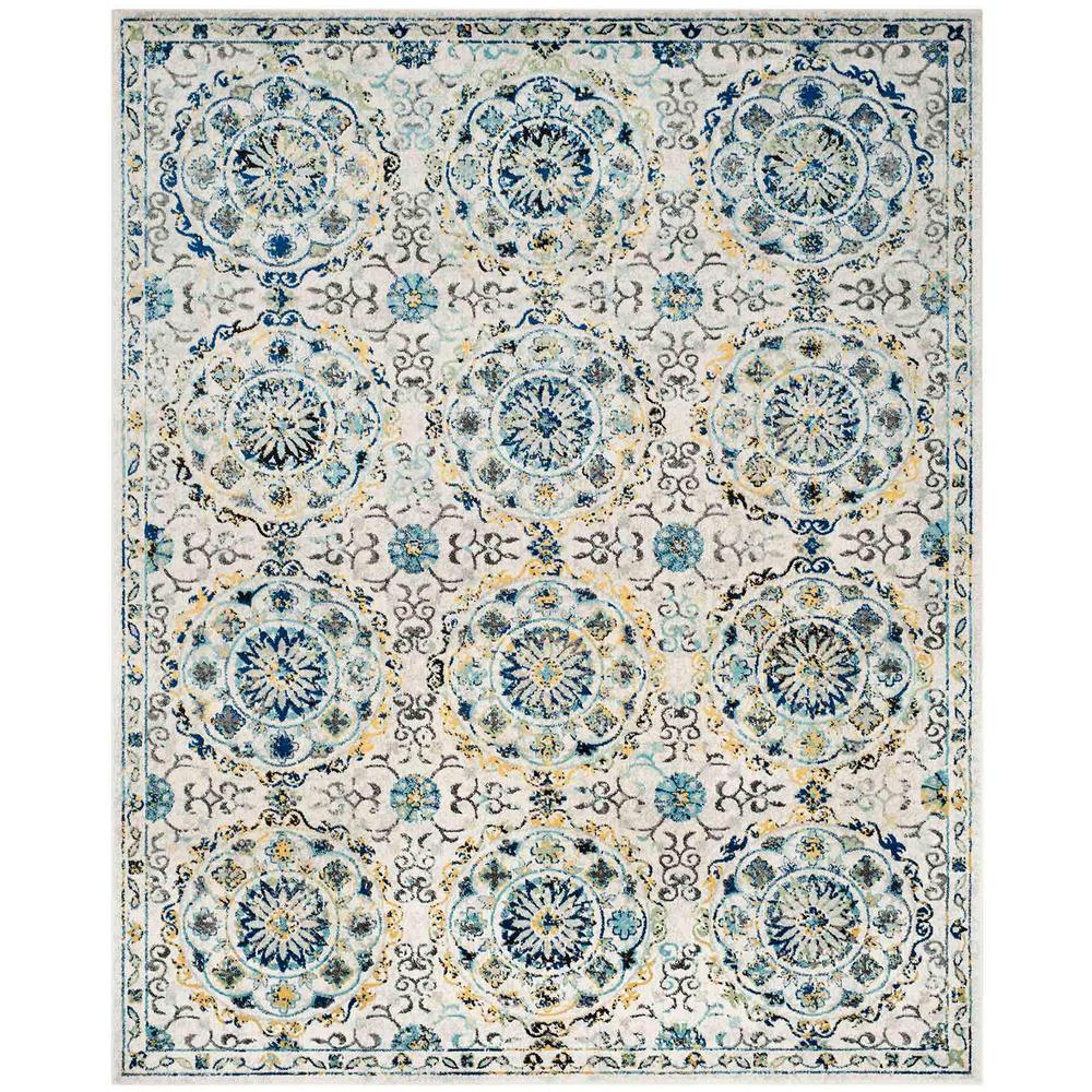 EVOKE, IVORY / BLUE, 11' X 15', Area Rug, EVK252C-1115