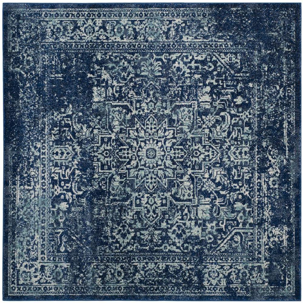 EVOKE, NAVY / IVORY, 3' X 3' Square, Area Rug