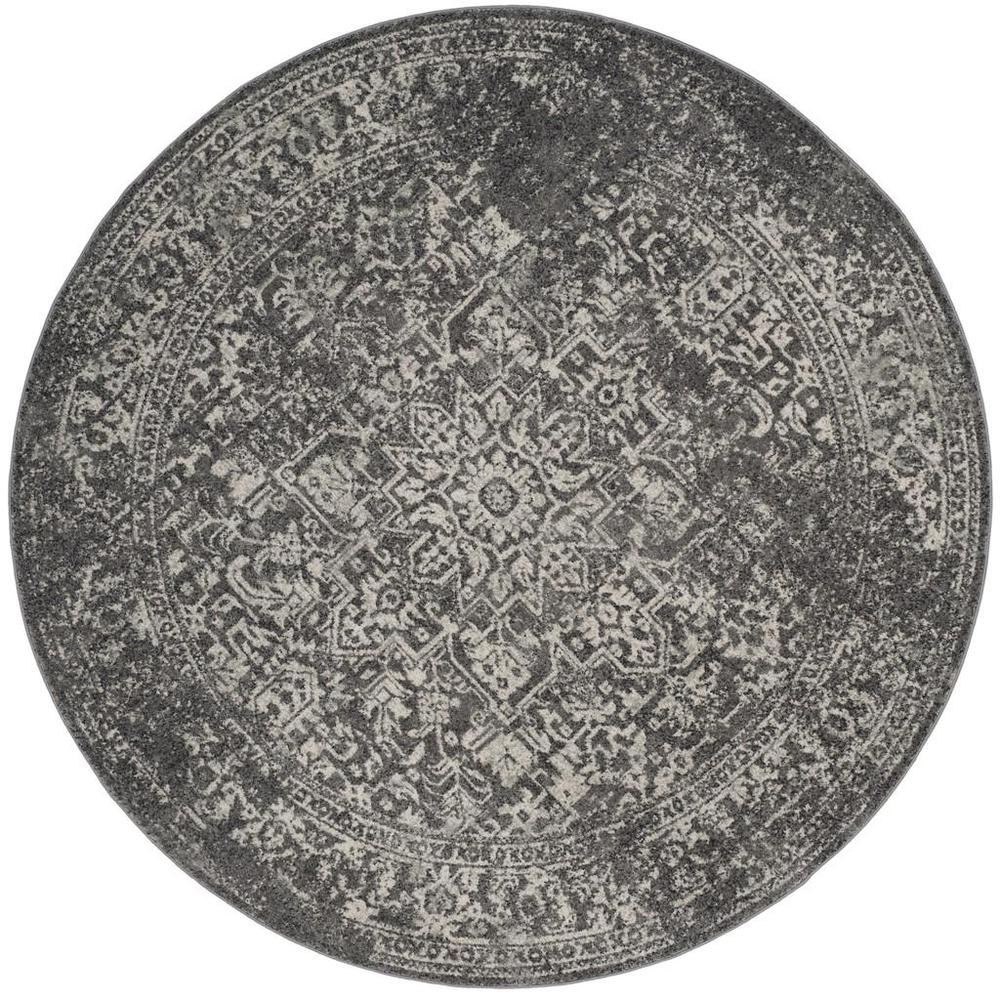 EVOKE, GREY / IVORY, 6'-7" X 6'-7" Round, Area Rug, EVK256D-7R