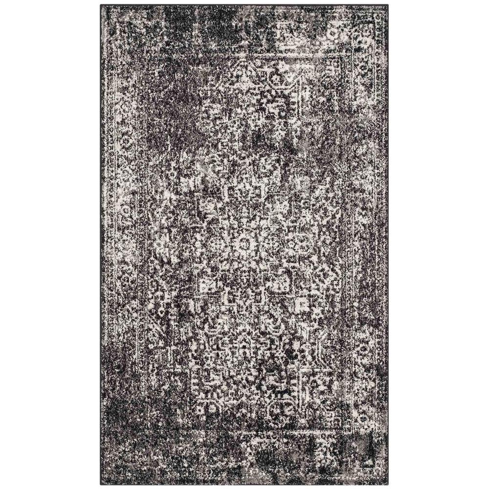 EVOKE, BLACK / GREY, 2'-2" X 4', Area Rug