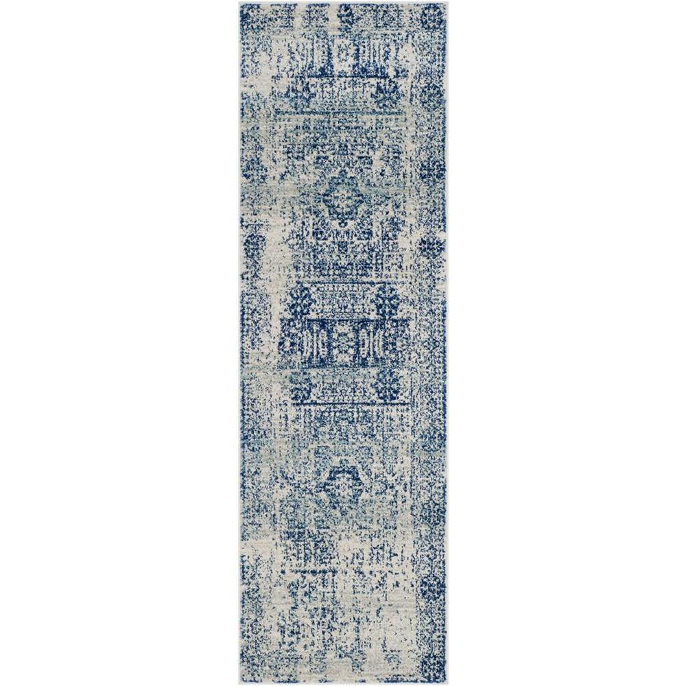 EVOKE, IVORY / BLUE, 2'-2" X 7', Area Rug, EVK260C-27