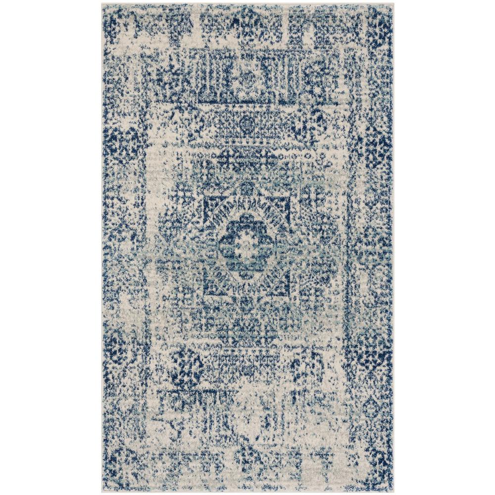 EVOKE, IVORY / BLUE, 2'-2" X 4', Area Rug, EVK260C-24