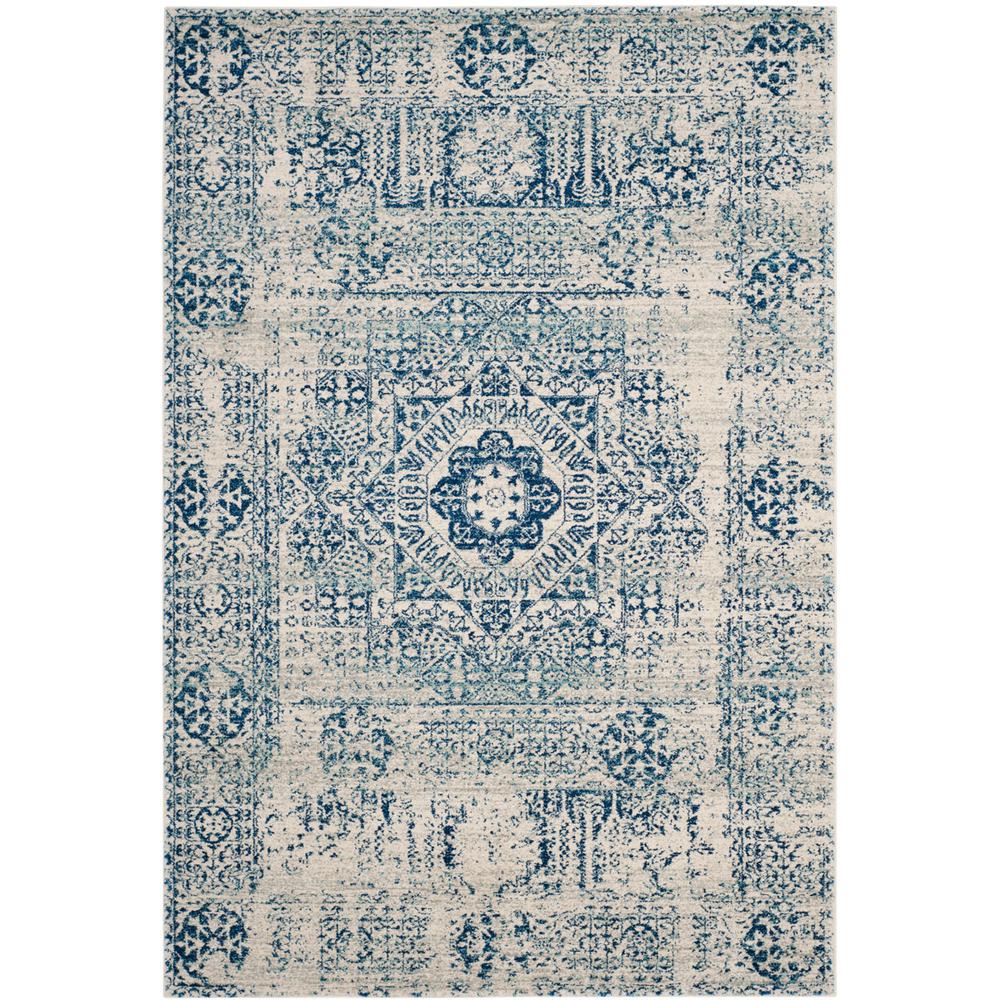 EVOKE, IVORY / BLUE, 5'-1" X 7'-6", Area Rug, EVK260C-5