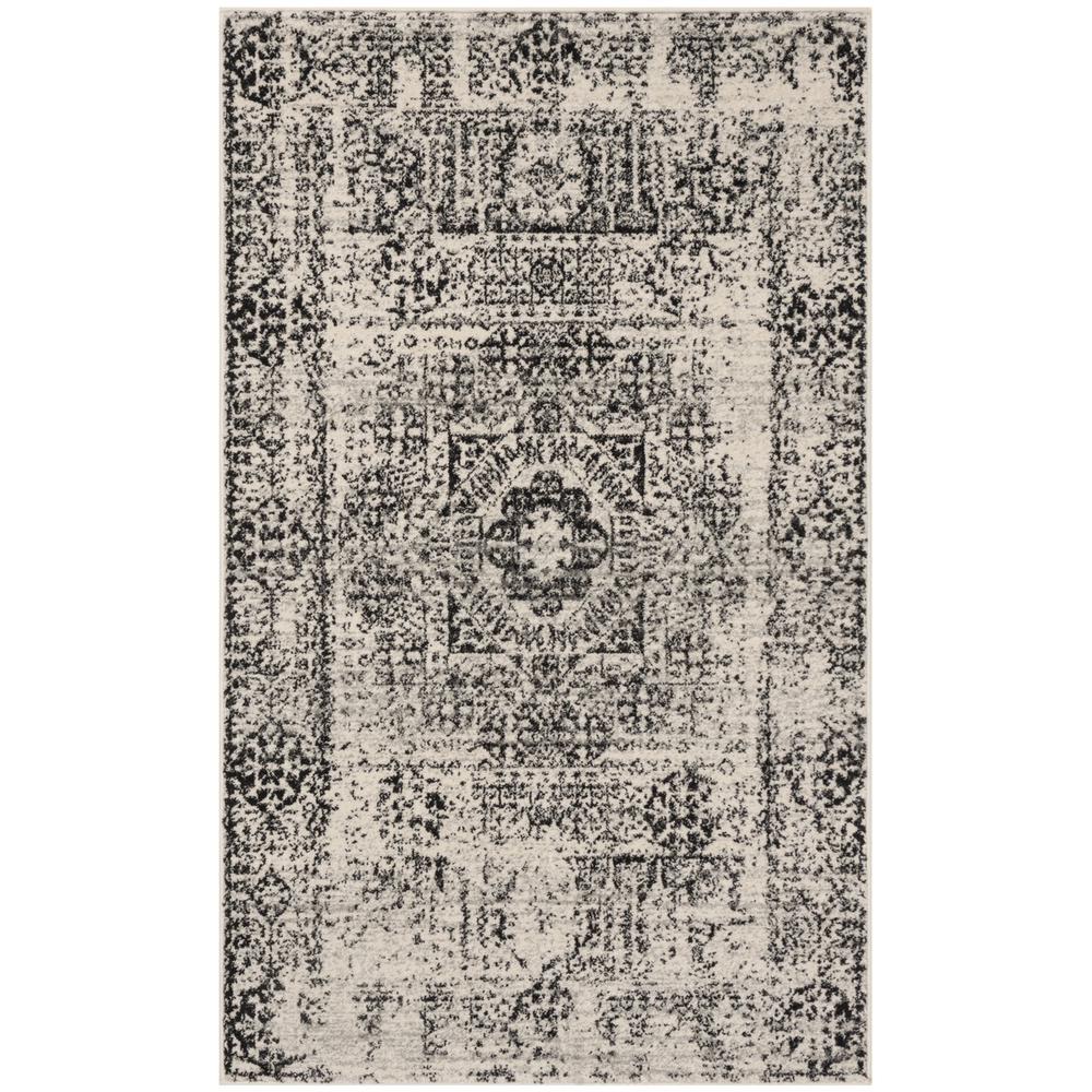 EVOKE, IVORY / BLACK, 3' X 5', Area Rug