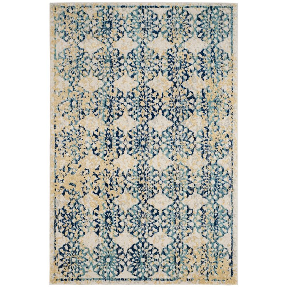 EVOKE, IVORY / BLUE, 10' X 14', Area Rug, EVK262C-10