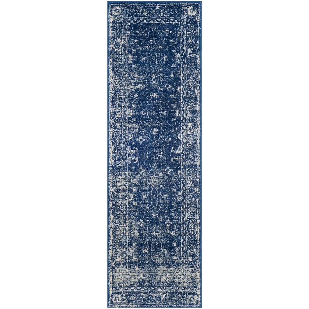 EVOKE, NAVY / IVORY, 2'-2" X 7', Area Rug, EVK270A-27