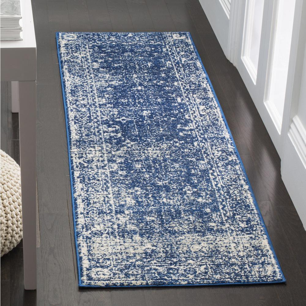 EVOKE, NAVY / IVORY, 2'-2" X 11', Area Rug, EVK270A-211
