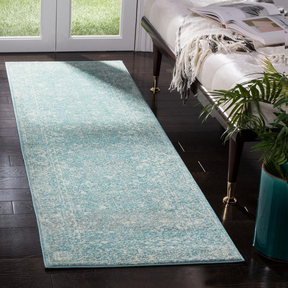 EVOKE, LIGHT BLUE / IVORY, 2'-2" X 7', Area Rug, EVK270D-27