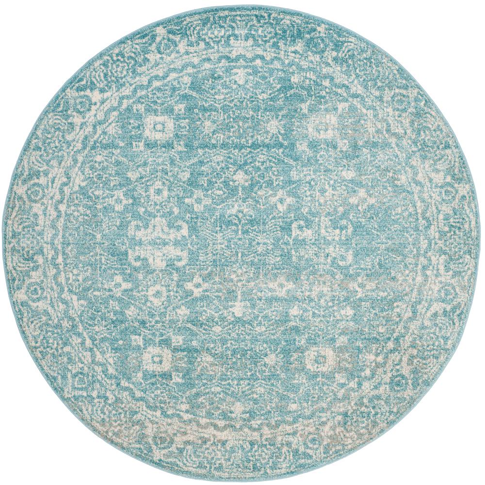 EVOKE, LIGHT BLUE / IVORY, 3' X 3' Round, Area Rug