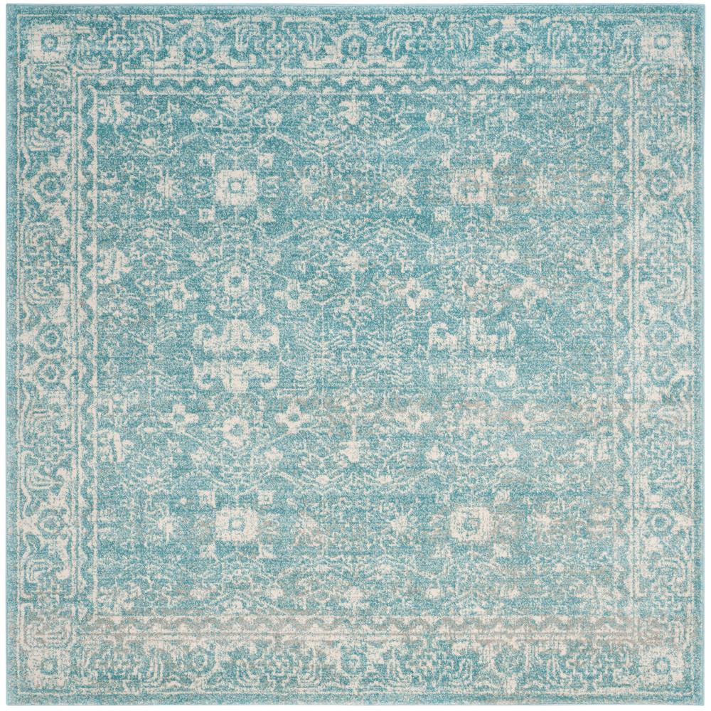 EVOKE, LIGHT BLUE / IVORY, 5'-1" X 5'-1" Square, Area Rug, EVK270D-5SQ