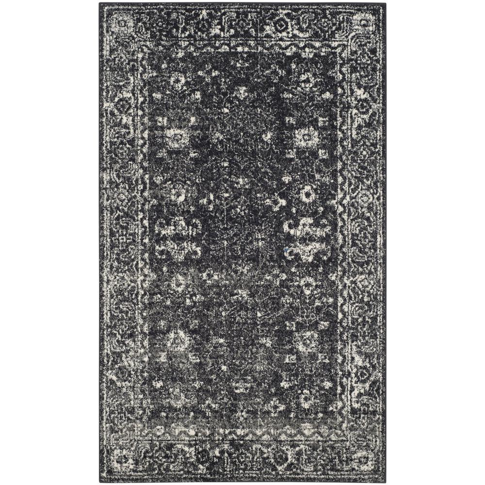 EVOKE, CHARCOAL / IVORY, 3' X 5', Area Rug