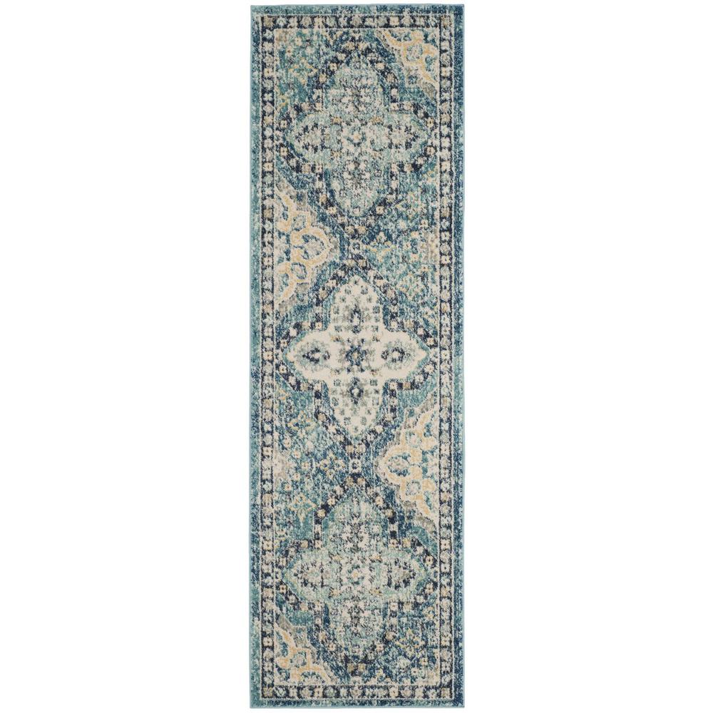EVOKE, LIGHT BLUE / IVORY, 2'-2" X 7', Area Rug, EVK274C-27