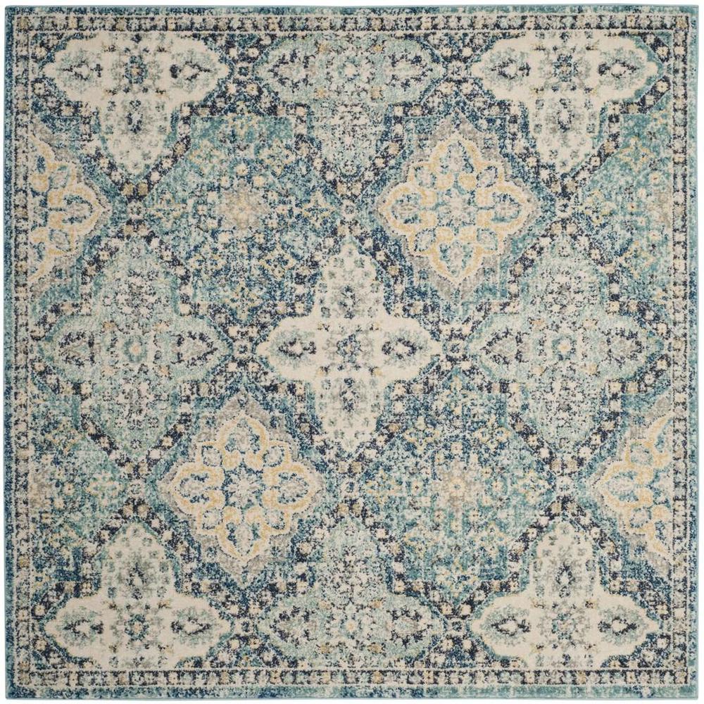EVOKE, LIGHT BLUE / IVORY, 5'-1" X 5'-1" Square, Area Rug, EVK274C-5SQ