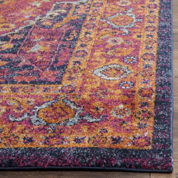 EVOKE, FUCHSIA / ORANGE, 5'-1" X 5'-1" Square, Area Rug