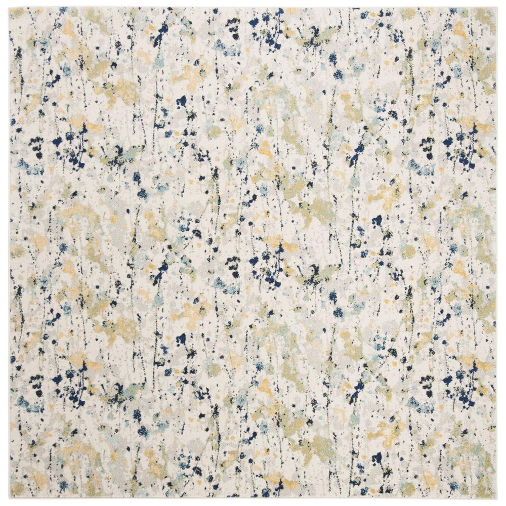 EVOKE, IVORY / YELLOW, 6'-7" X 6'-7" Square, Area Rug