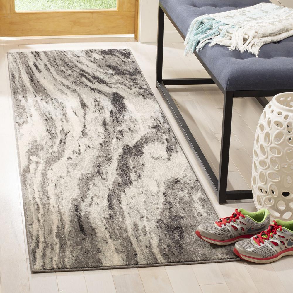 EVOKE, IVORY / GREY, 2'-2" X 7', Area Rug, EVK285F-27