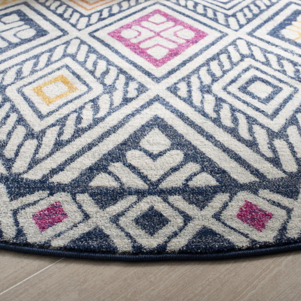 EVOKE, NAVY / IVORY, 6'-7" X 6'-7" Round, Area Rug, EVK286N-7R