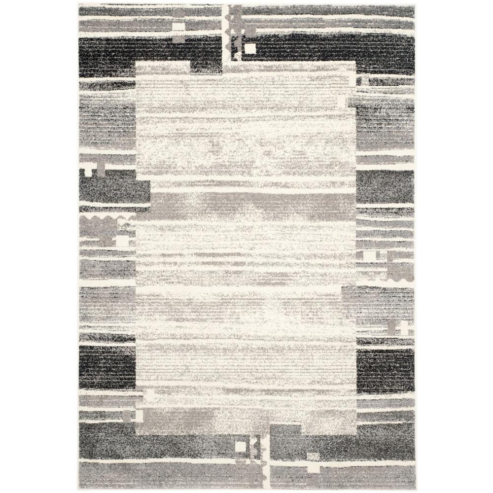 EVOKE, CREAM / DARK GREY, 5'-1" X 7'-6", Area Rug, EVK492C-5