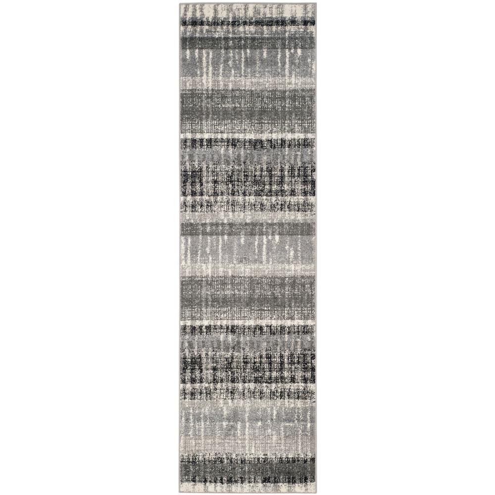 EVOKE, CREAM / DARK GREY, 2' X 8', Area Rug, EVK494C-28