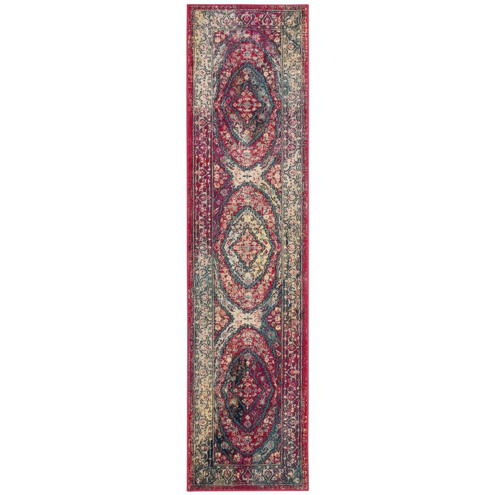 EVOKE, FUCHSIA / IVORY, 2' X 8', Area Rug