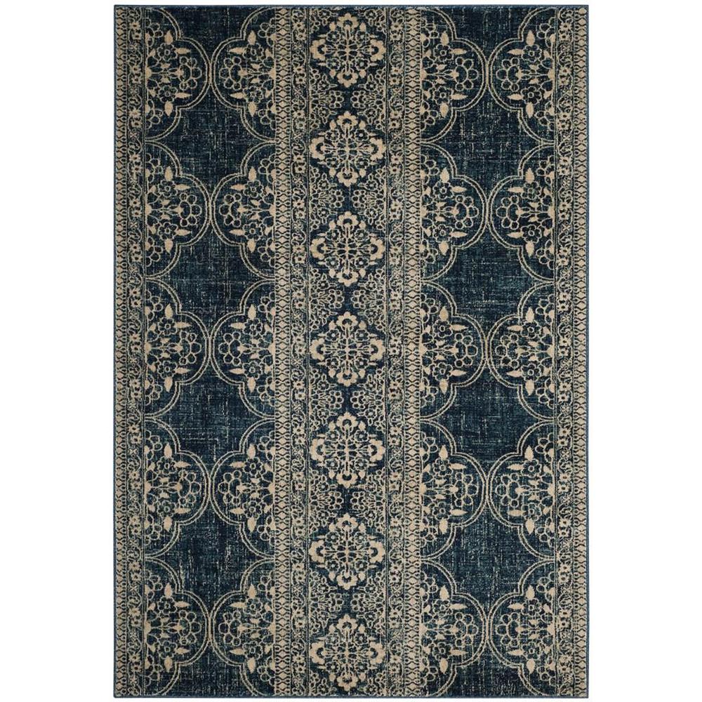 EVOKE, ROYAL / IVORY, 5'-1" X 7'-6", Area Rug, EVK520D-5