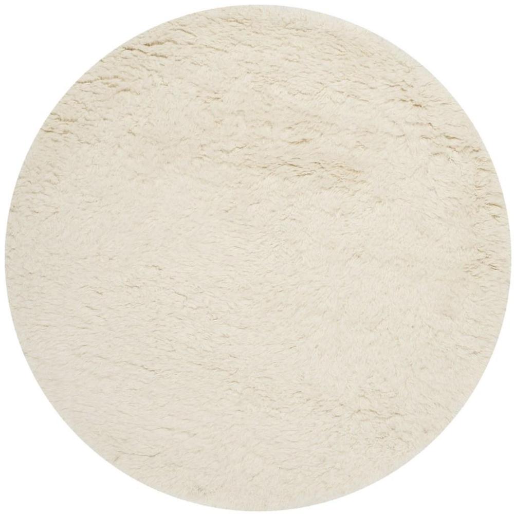 FLOKATI, IVORY, 4' X 4' Round, Area Rug