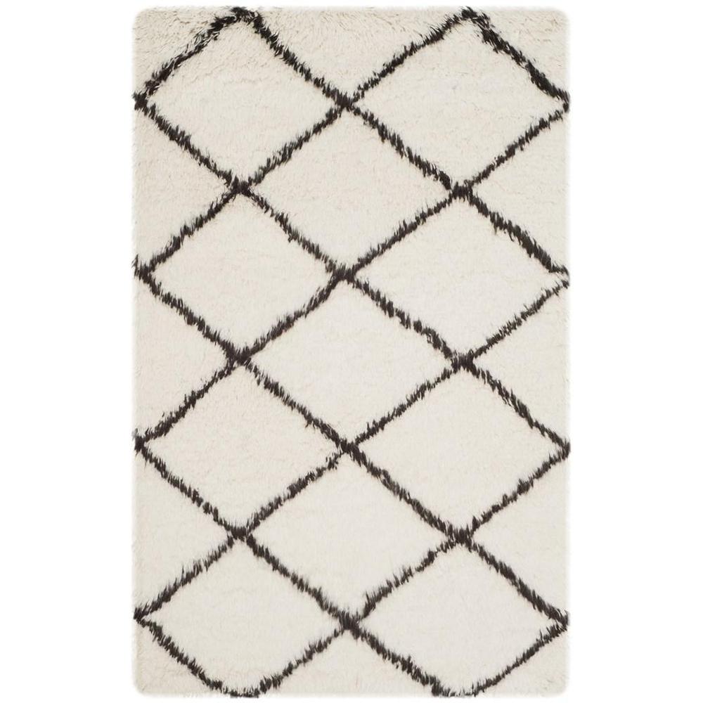 FLOKATI, IVORY / BROWN, 3' X 5', Area Rug