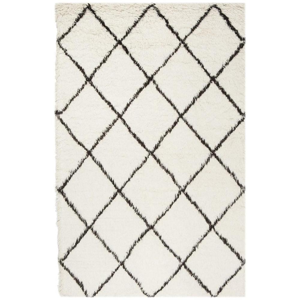FLOKATI, IVORY / BROWN, 5' X 8', Area Rug