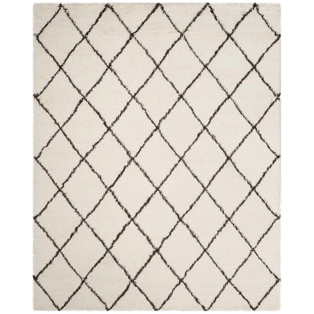 FLOKATI, IVORY / BROWN, 8' X 10', Area Rug