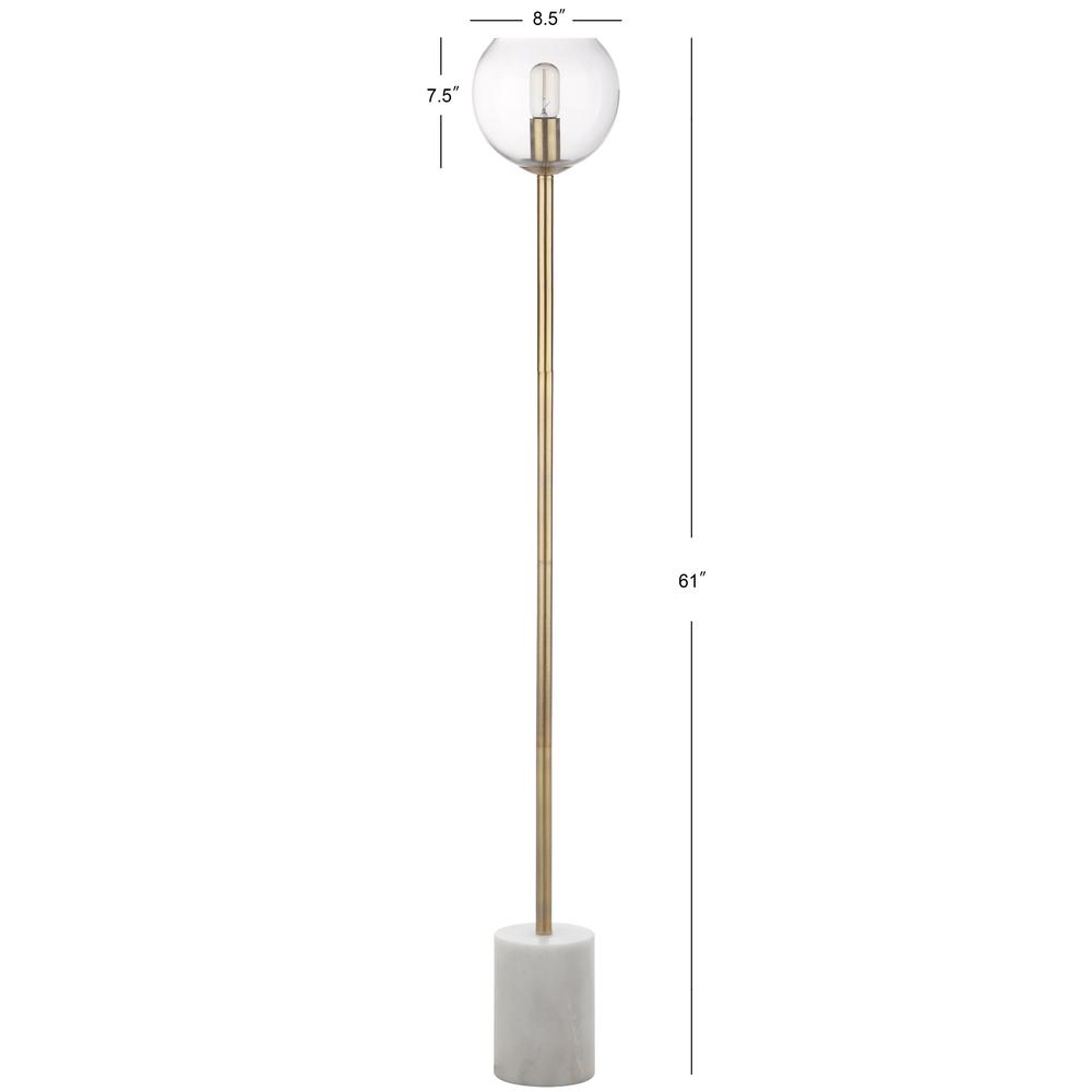 Bradley Floor Lamp, White/Brass Gold