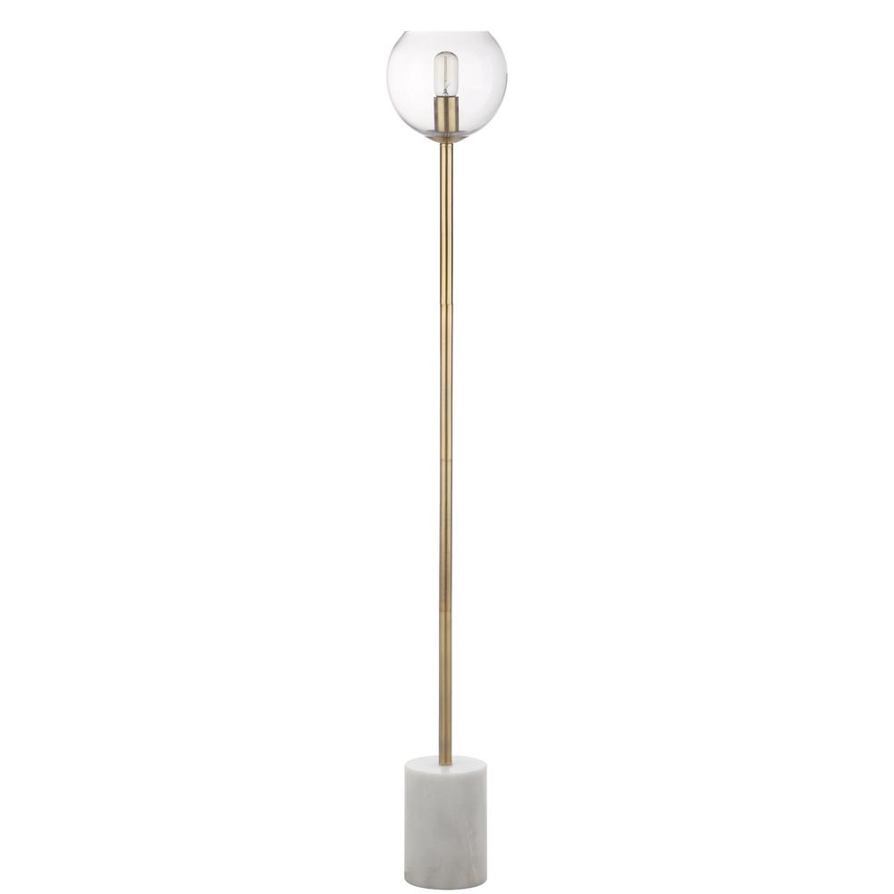 Bradley Floor Lamp, White/Brass Gold