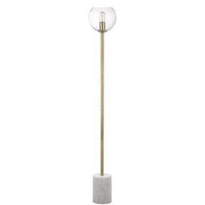 Bradley Floor Lamp, White/Brass Gold