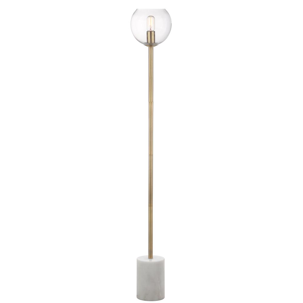 Bradley Floor Lamp, White/Brass Gold