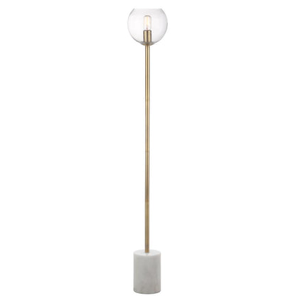 Bradley Floor Lamp, White/Brass Gold